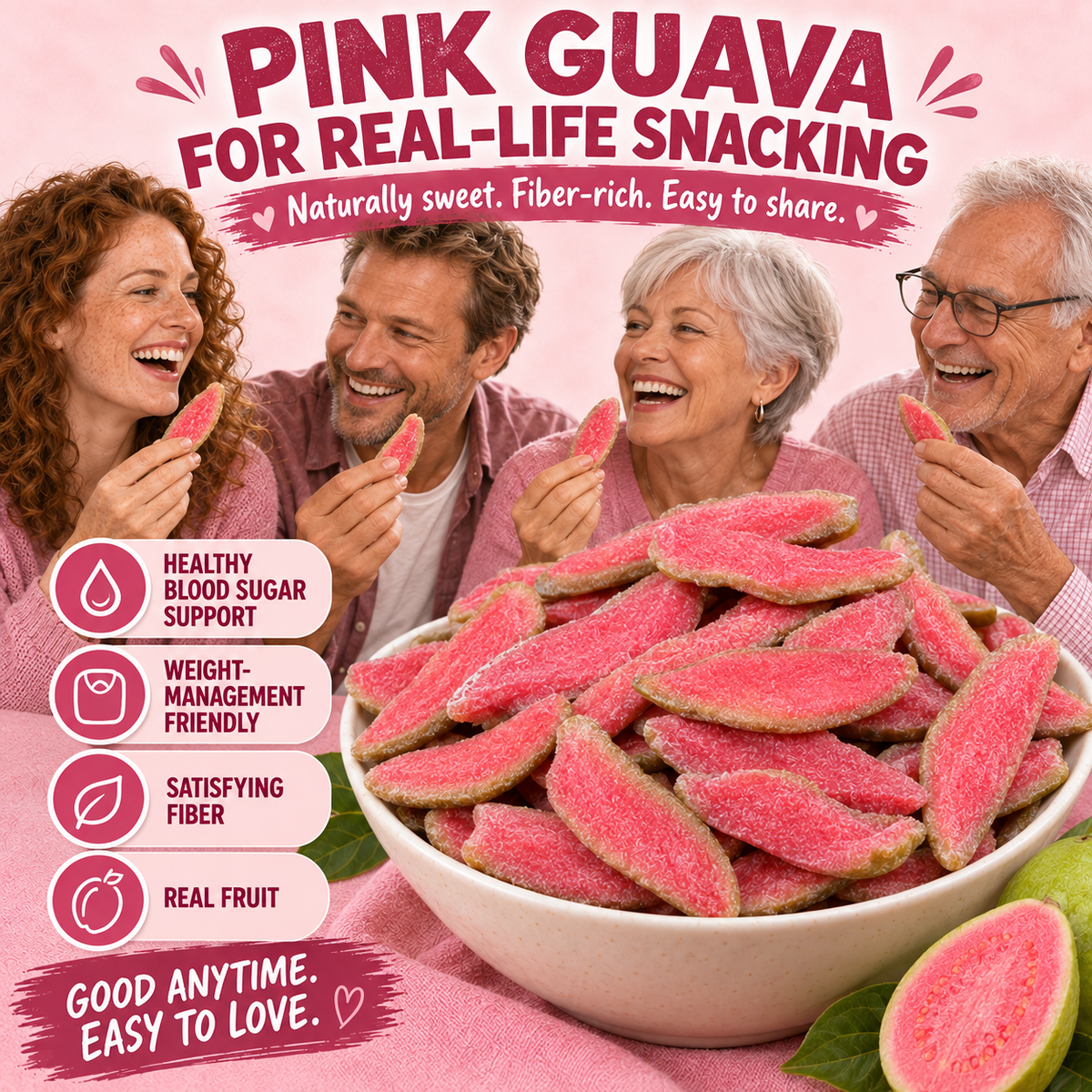 ❤️Say goodbye to high-calorie guilt!🍎Satisfy your cravings with ourfiber-rich Red Guava slices-Elon